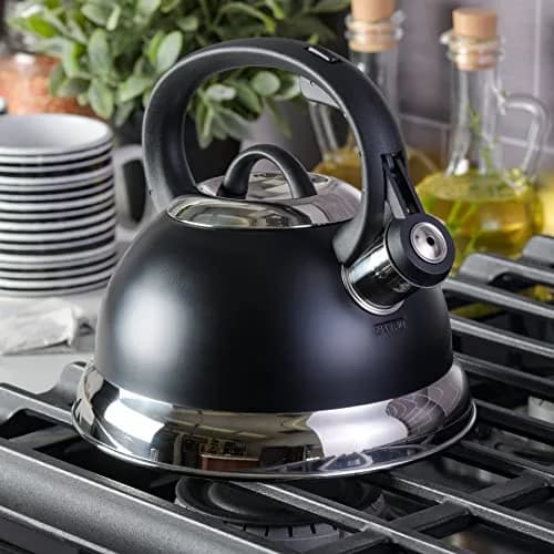 Mr. Coffee Flintshire 1.75-Quart (1.65 L) Stainless Steel Whistling Tea Kettle with Nylon Handle – Matte Black Stove-Top Kettle thumbnail 7