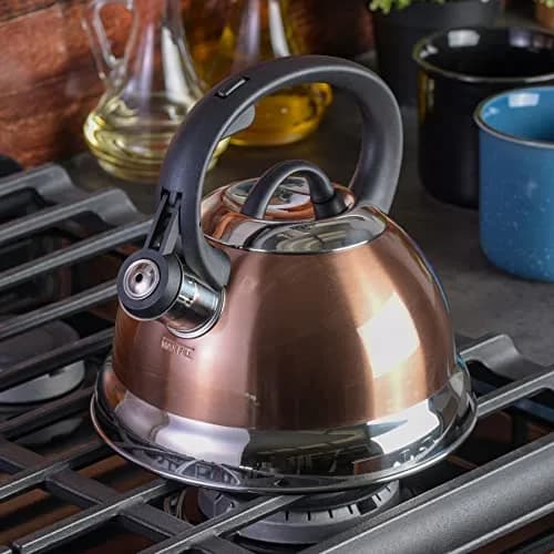 Mr. Coffee Flintshire 1.75-Quart Stainless Steel Whistling Tea Kettle with Nylon Handle – Copper Finish Stove-Top Kettle 1.59 L (1.75 Quart) thumbnail 5