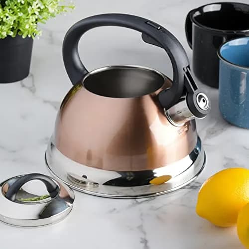 Mr. Coffee Flintshire 1.75-Quart Stainless Steel Whistling Tea Kettle with Nylon Handle – Copper Finish Stove-Top Kettle 1.59 L (1.75 Quart) thumbnail 6