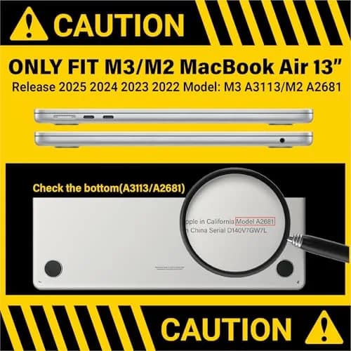 IBENZER MacBook Air 13 Inch Case M5 M4 M3 M2 | Hard Shell Cover for 2022-2026 Models thumbnail 2