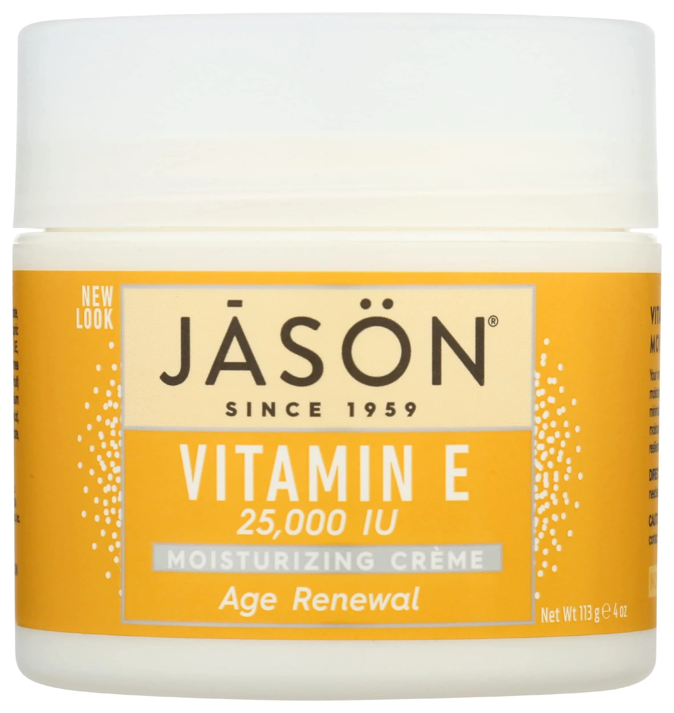Jason Vitamin E Moisturizing Crème 25000 IU 118ml (4 Ounces) | Restores Aging Skin — Natural