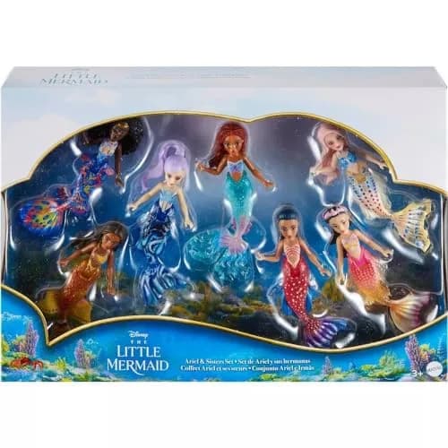 Mattel Disney Princess Toys, The Little Mermaid Ariel & Sisters Small Doll Set, Collection of 7 Mermaid Dolls, Inspired by the Movie | Poseable, Collectible, Family Fun thumbnail 6