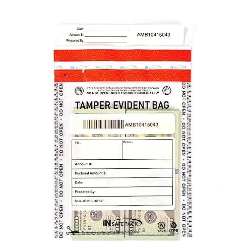 IN SAFE PACK 100 PCS 6”x9” Clear Business Bank Deposit Bags | Tamper-Evident Waterproof Security thumbnail 1