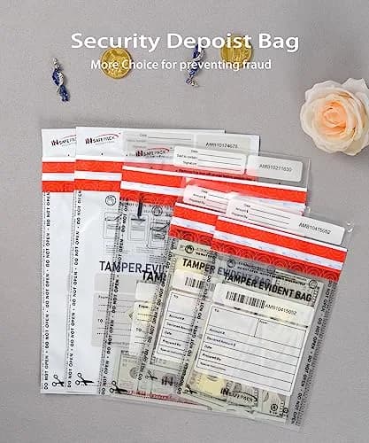 IN SAFE PACK 100 PCS 6”x9” Clear Business Bank Deposit Bags | Tamper-Evident Waterproof Security thumbnail 5