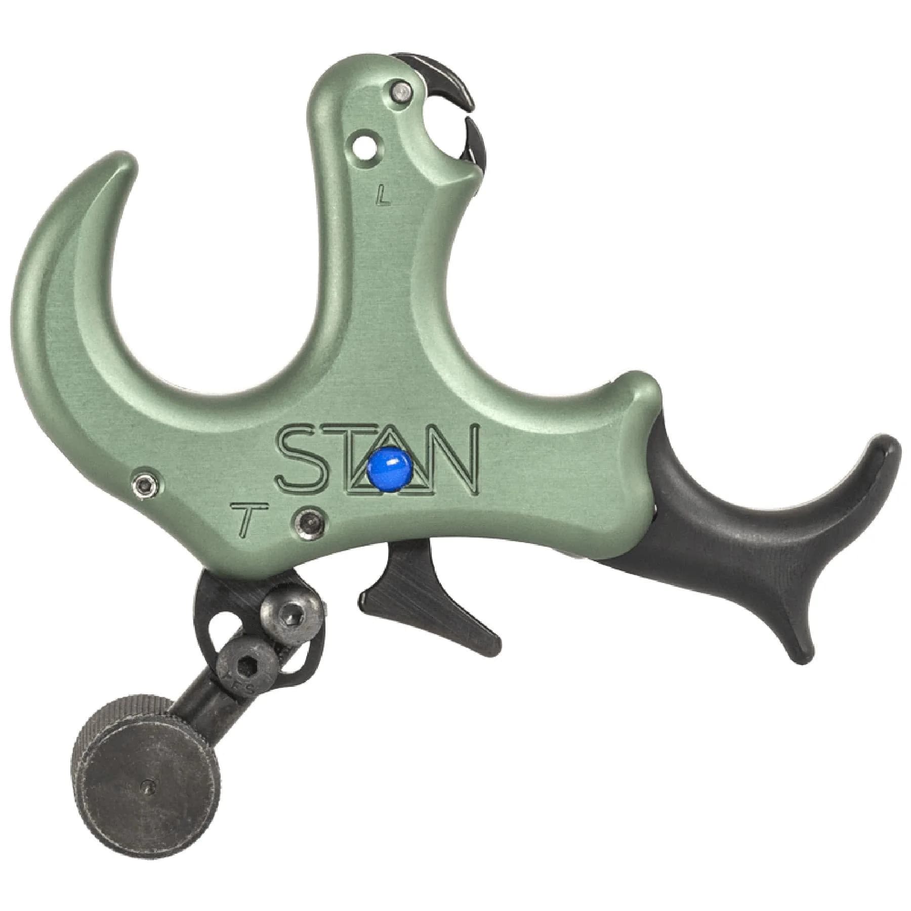 Stan OnneX Thumb Archery Release – Modular Trigger with Zero Travel, Adjustable Tension, 3 & 4 Finger Options, Sage, L