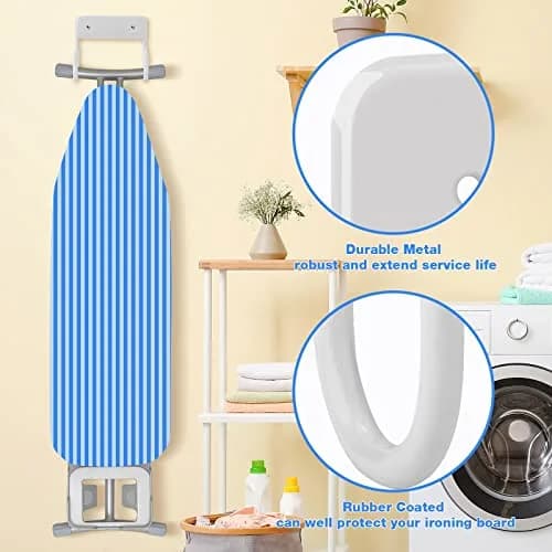 RIUOTA Wall Mount Ironing Board Hanger in White | Space-Saving Laundry Organizer thumbnail 5