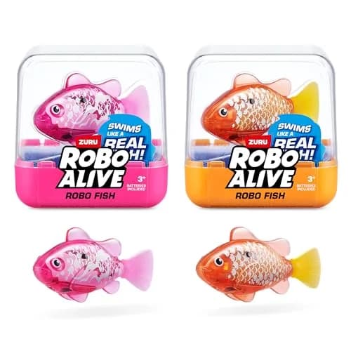Robo Alive Robo Fish Robotic Swimming Fish 2 Piece Set | Water Activated, Color Changing, 2-Pack thumbnail 1