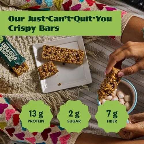 Simply Protein Lemon Coconut Crispy Bars - Plant Based Protein, Low Carb & Sugar, 13g Protein, 7g Fiber, Vegan, Gluten Free (4 Bars) thumbnail 2