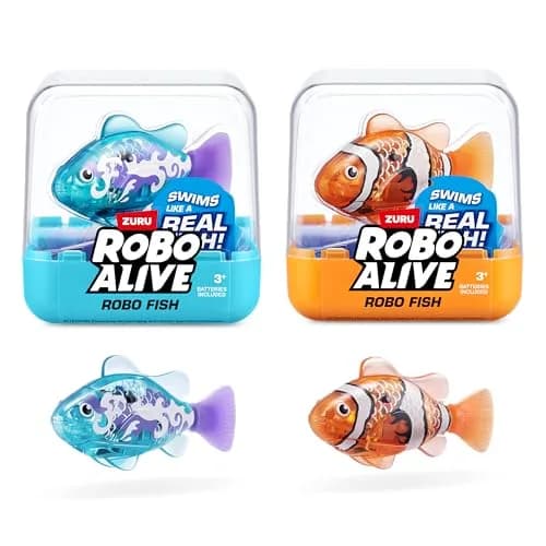 Robo Alive Robo Fish Robotic Swimming Fish 2 Piece Set | Water Activated Color Changing Toy thumbnail 1