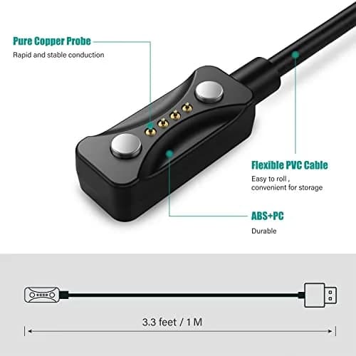 TUSITA Magnetic Charger Compatible with Polar Pacer, Pacer Pro, Ignite 3, Vantage V3, Vantage M3, 1M USB-A thumbnail 4