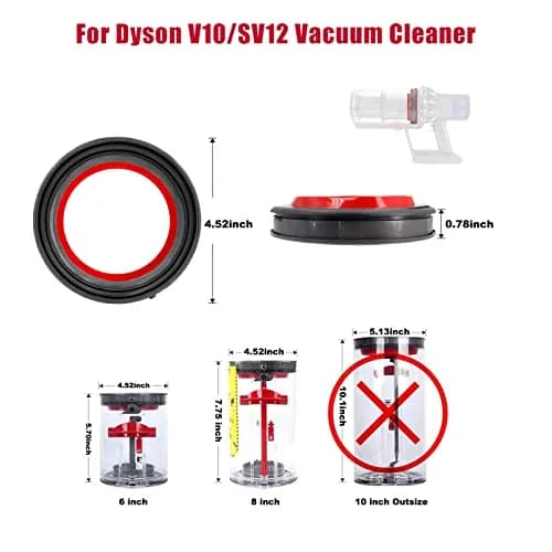 Chuancheng Dust Bin Bucket Top Fixed Sealing Ring for Dyson V10 Vacuum Cleaner | 11.6cm (4.57in) thumbnail 3