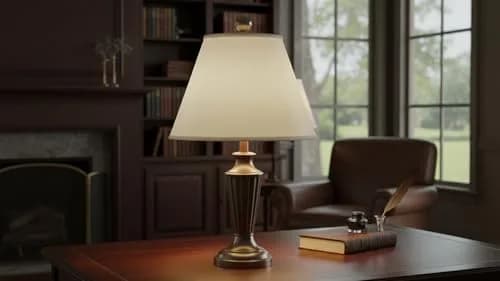Aspen Creative 32290A Off White Linen Empire Lampshade 14" | Transitional Hardback Shade thumbnail 8