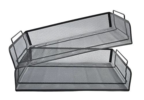 EASEPRES 4 Pack Stackable Desk Paper Tray, Metal Mesh Desktop Document Letter File Organizer for Office Home School, 13.5'' L x 9.75'' W x 11'' H, Black thumbnail 6
