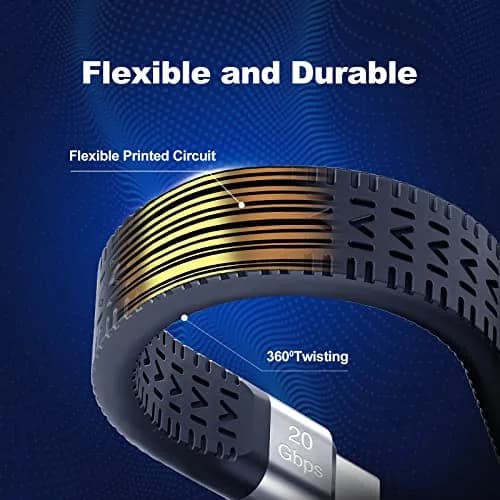 Rixmie 5-Inch USB-C to USB-C Cable 15cm (0.5 ft) | 100W PD, 20Gbps, 4K 60Hz thumbnail 5