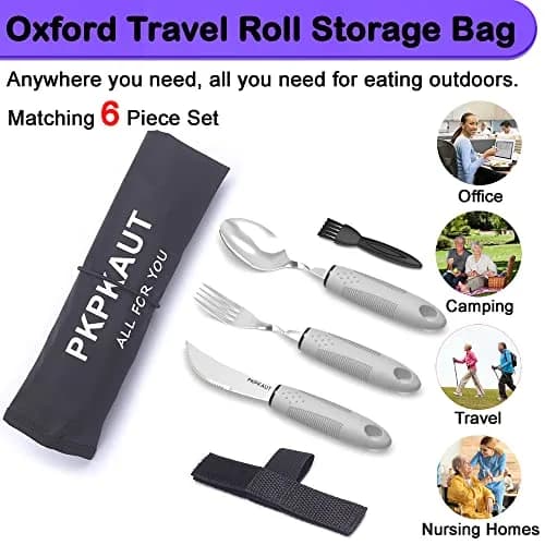 PKPKAUT Weighted Adaptive Utensils 170g (6 oz) | Bendable & Dishwasher Safe Set for Hand Tremors thumbnail 6