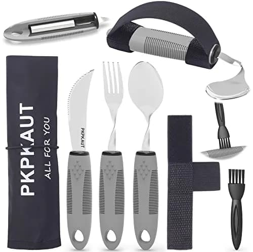 PKPKAUT Weighted Adaptive Utensils 170g (6 oz) | Bendable & Dishwasher Safe Set for Hand Tremors thumbnail 1