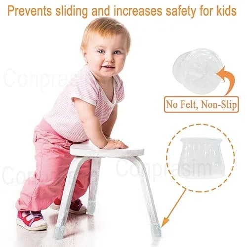 Conprasim Silicone Chair Leg Floor Protectors 3.2cm-4.2cm (1.25"-1.65") | Protects Hardwood Floors, Reduces Noise thumbnail 5