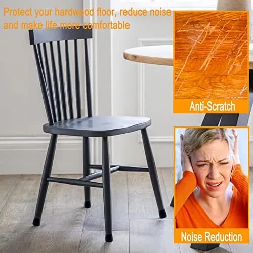 Conprasim Silicone Chair Leg Floor Protectors 24-Pack Black | Protect Hardwood Floors & Prevent Scratches thumbnail 4