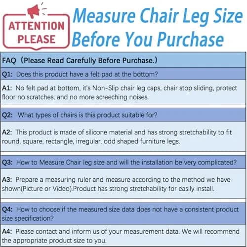 Conprasim Silicone Chair Leg Floor Protectors 24-Pack Black | Protect Hardwood Floors & Prevent Scratches thumbnail 7
