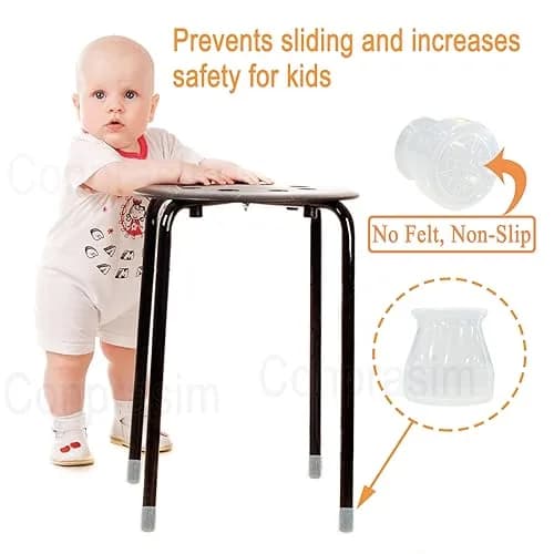 Conprasim Small Silicone Chair Leg Floor Protectors 24-Pack | Protects Hardwood Floors, Prevents Scratches & Noise thumbnail 5