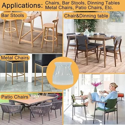 Conprasim Small Silicone Chair Leg Floor Protectors 24-Pack | Protects Hardwood Floors, Prevents Scratches & Noise thumbnail 6
