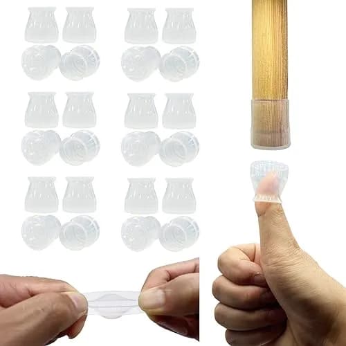 Conprasim Small Silicone Chair Leg Floor Protectors 24-Pack | Protects Hardwood Floors, Prevents Scratches & Noise thumbnail 1
