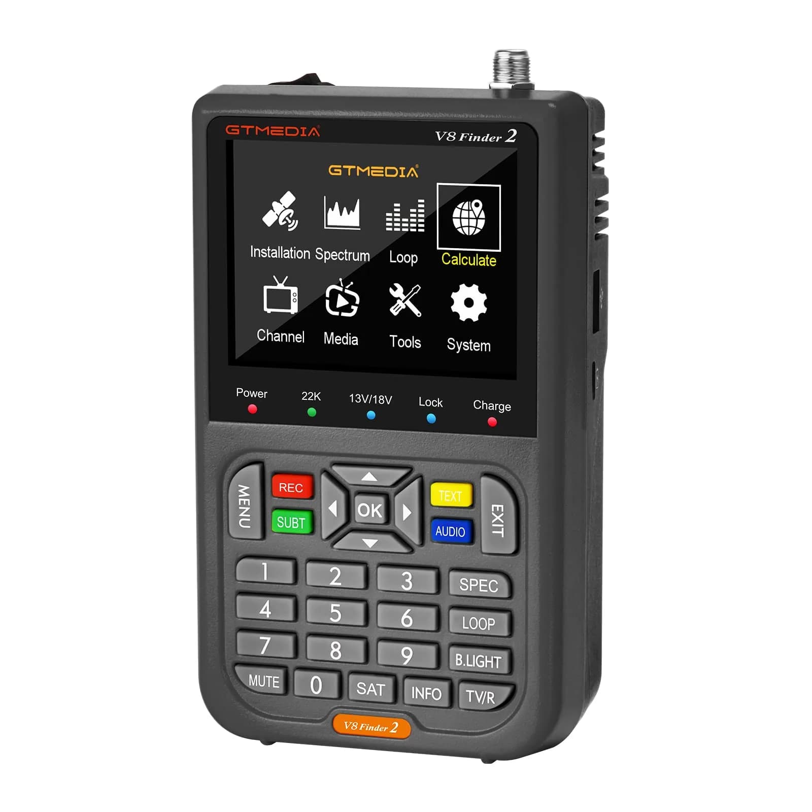 GTMEDIA V8 Finder2 Satellite Finder with 3.5" HD LCD Screen & Carrying Bag | Digital FTA DVB-S/S2/S2X Signal Meter for Dish Alignment — V8 finder2
