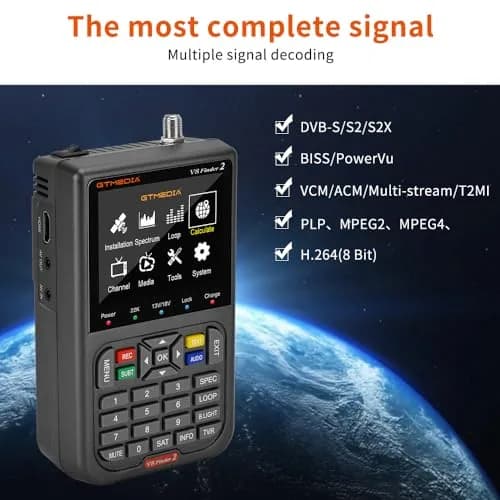 GTMEDIA V8 Finder2 Satellite Finder with 3.5" HD LCD Screen & Carrying Bag | Digital FTA DVB-S/S2/S2X Signal Meter for Dish Alignment thumbnail 4