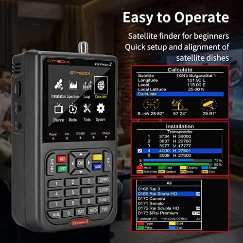 GTMEDIA V8 Finder2 Satellite Finder with 3.5" HD LCD Screen & Carrying Bag | Digital FTA DVB-S/S2/S2X Signal Meter for Dish Alignment thumbnail 5