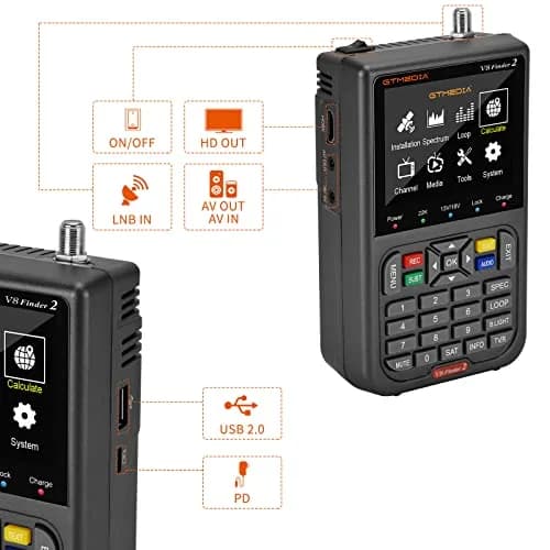 GTMEDIA V8 Finder2 Satellite Finder with 3.5" HD LCD Screen & Carrying Bag | Digital FTA DVB-S/S2/S2X Signal Meter for Dish Alignment thumbnail 6