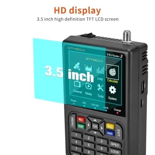 GTMEDIA V8 Finder2 Satellite Finder with 3.5" HD LCD Screen & Carrying Bag | Digital FTA DVB-S/S2/S2X Signal Meter for Dish Alignment thumbnail 7