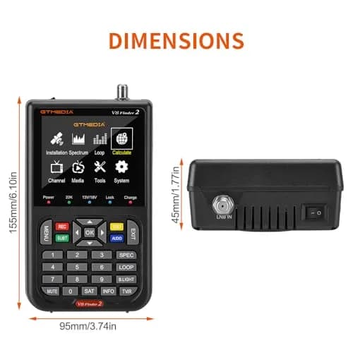 GTMEDIA V8 Finder2 Satellite Finder with 3.5" HD LCD Screen & Carrying Bag | Digital FTA DVB-S/S2/S2X Signal Meter for Dish Alignment thumbnail 8