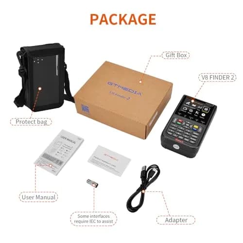 GTMEDIA V8 Finder2 Satellite Finder with 3.5" HD LCD Screen & Carrying Bag | Digital FTA DVB-S/S2/S2X Signal Meter for Dish Alignment thumbnail 9