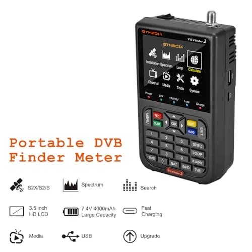 GTMEDIA V8 Finder2 Satellite Finder with 3.5" HD LCD Screen & Carrying Bag | Digital FTA DVB-S/S2/S2X Signal Meter for Dish Alignment thumbnail 2