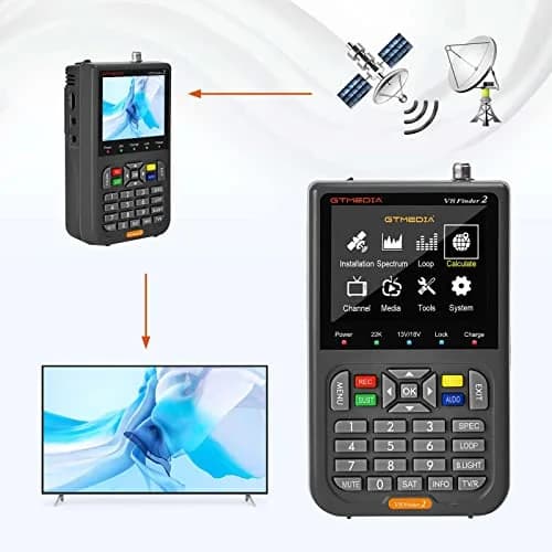 GTMEDIA V8 Finder2 Satellite Finder with 3.5" HD LCD Screen & Carrying Bag | Digital FTA DVB-S/S2/S2X Signal Meter for Dish Alignment thumbnail 3