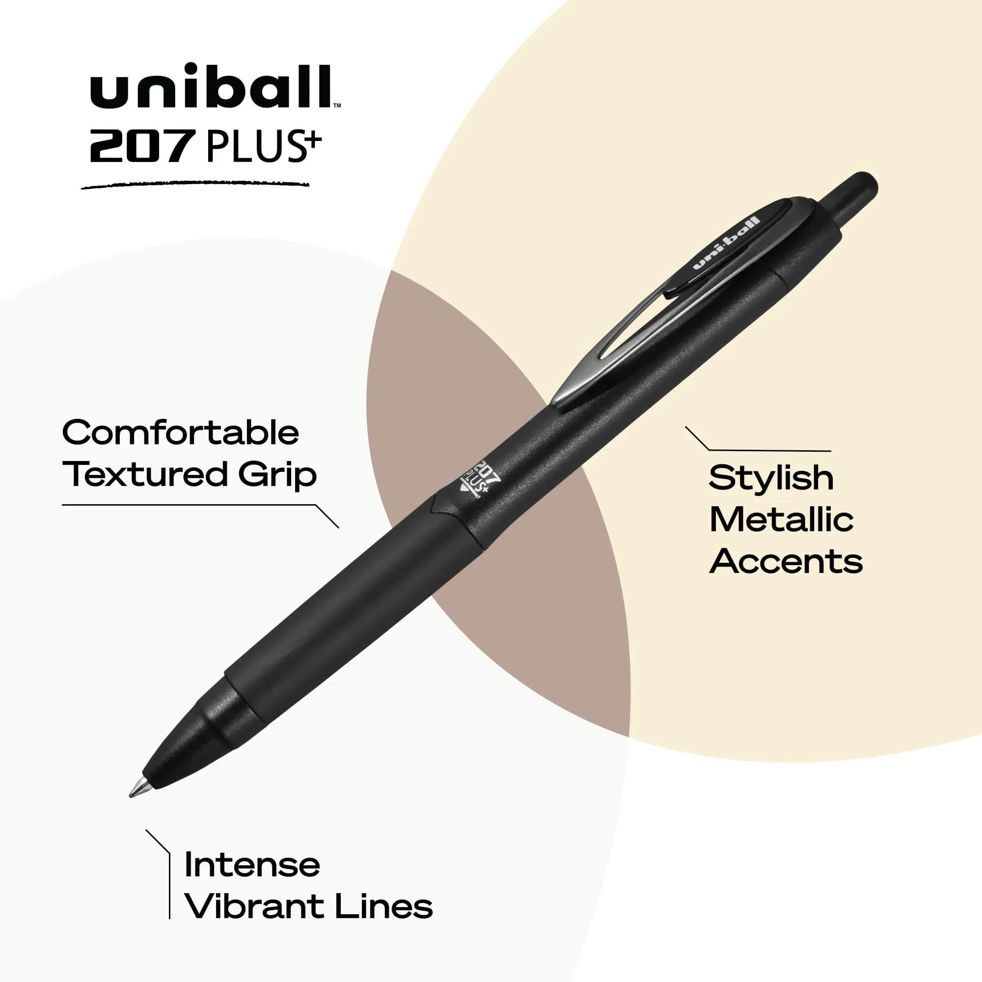 Uni-Ball 207 Plus+ Gel Pens Assorted Ink 0.7mm Medium Point 6 Count | Smooth Writing, Fade-Resistant, Fraud-Resistant - view 3
