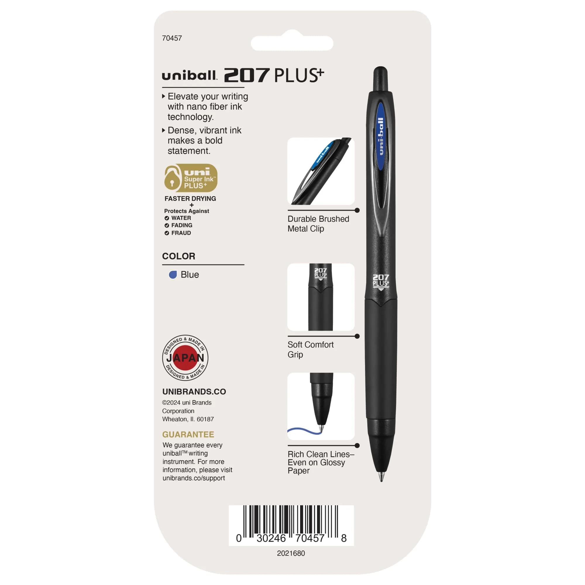 uni-ball 207 Plus+ Gel Pens Blue Ink 0.7mm Medium Point 4 Count | Smooth Writing, Smear-Resistant, Uni Super Ink Plus+ - view 7