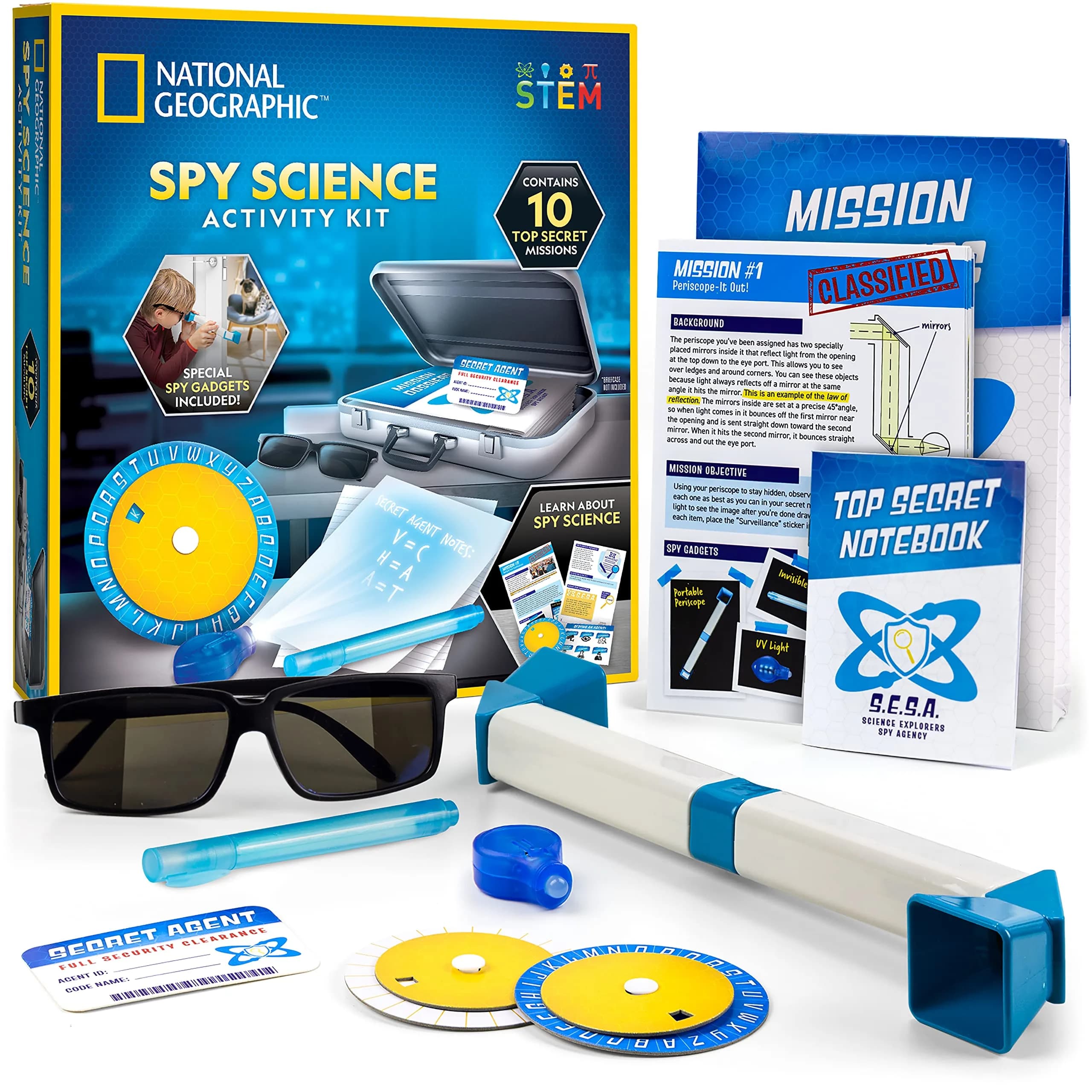 Blue Marble Spy Science Kit with 10 Secret Missions | Kids Spy Activity Set for Ages 8+ — Multi-color