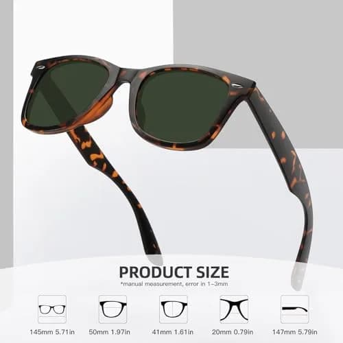 MEETSUN Polarized Sunglasses for Women, Classic Retro Square UV400 | Glare Reduction & UV Protection thumbnail 4