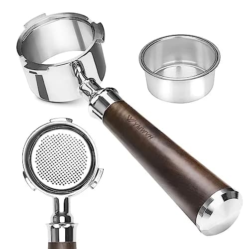 YMWVH 51mm Bottomless Portafilter 3 Ears for Delonghi Dedica EC680/EC685, Blackwood Handle | Espresso Extraction Control thumbnail 1