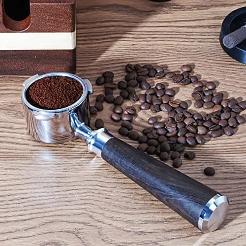 YMWVH 51mm Bottomless Portafilter 3 Ears for Delonghi Dedica EC680/EC685, Blackwood Handle | Espresso Extraction Control thumbnail 7