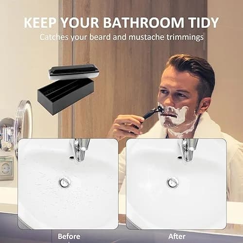 quskay Beard Cleaner Brush and Holder Set for Sinks and Countertops | Zero Beard Trimmings Around Sinks thumbnail 6