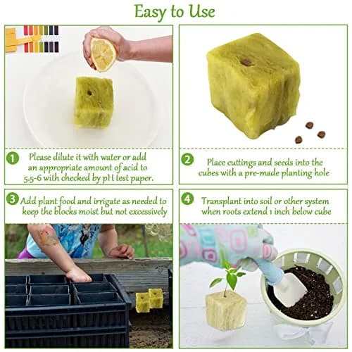 Legigo 1.2 Inch Rockwool Cubes Seed Starter Plugs 144 Count | Hydroponics & Soilless Gardening thumbnail 4