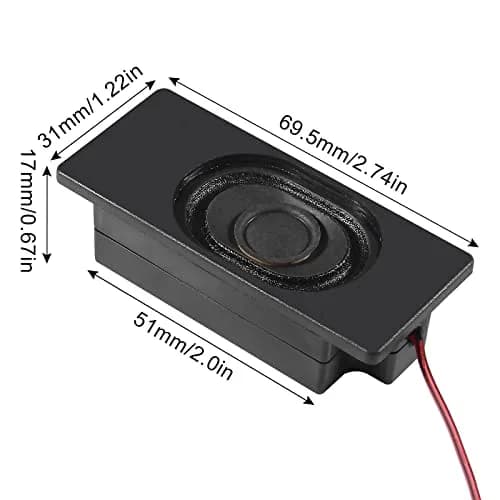 DWEII Mini Speaker 3 Watt 8 Ohm Rectangular Plastic | 4-Pack with JST-PH2.0 Interface thumbnail 6