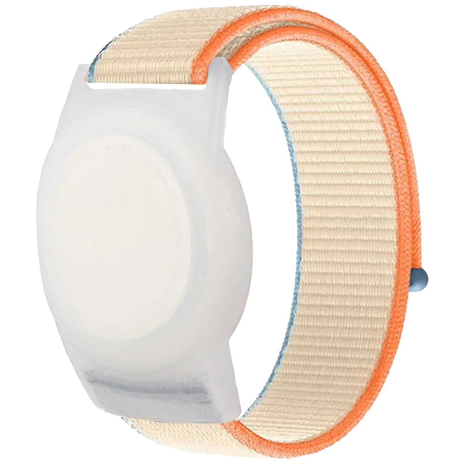 Qonuiy Kids AirTag Wristband Holder with Adjustable Nylon Bracelet | Protective Case for Toddler Child Elder (Milk White)