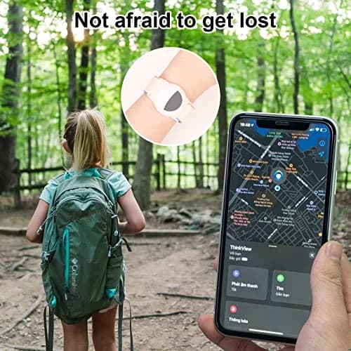 Qonuiy Kids AirTag Wristband Holder with Adjustable Nylon Bracelet | Protective Case for Toddler Child Elder (Milk White) thumbnail 4