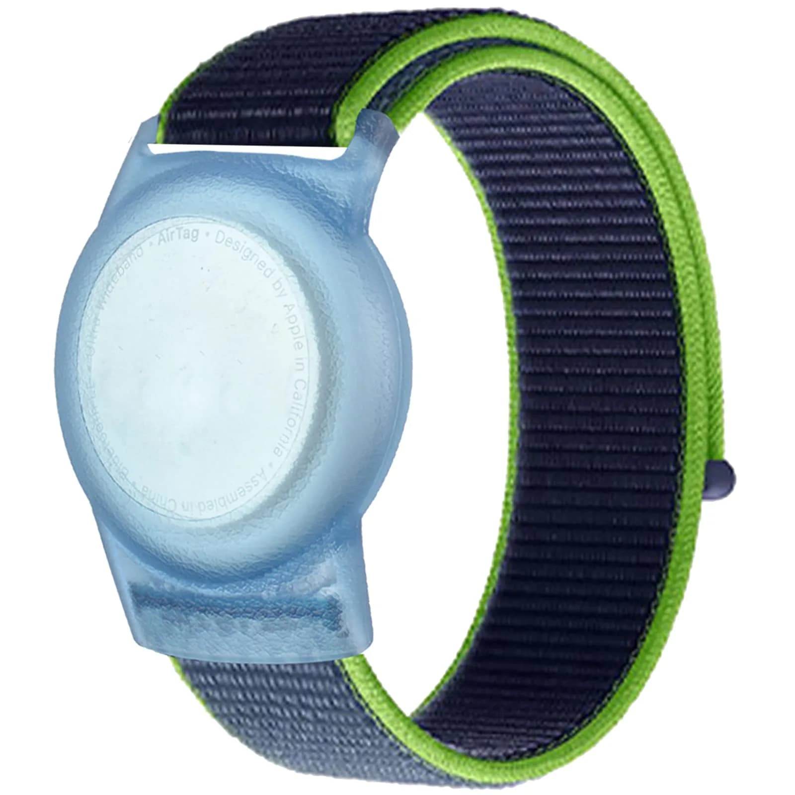 Qonuiy Dark Blue Kids AirTag Wristband with Protective Case | 18 cm (7.1 in) - main product image