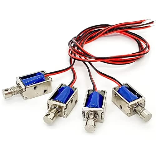QINIZX 12V Micro Push Pull Solenoid Electromagnet Linear Actuator | 4mm Stroke, Metal Body, Instant Use thumbnail 1