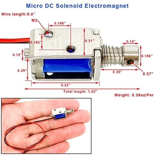 QINIZX 12V Micro Push Pull Solenoid Electromagnet Linear Actuator | 4mm Stroke, Metal Body, Instant Use thumbnail 4