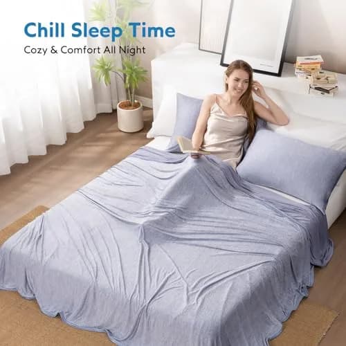 HOMFINE Cooling Blanket for Hot Sleepers King Size | Reversible Double-Sided Design with Q-Max 0.439 for Instant Cool thumbnail 4